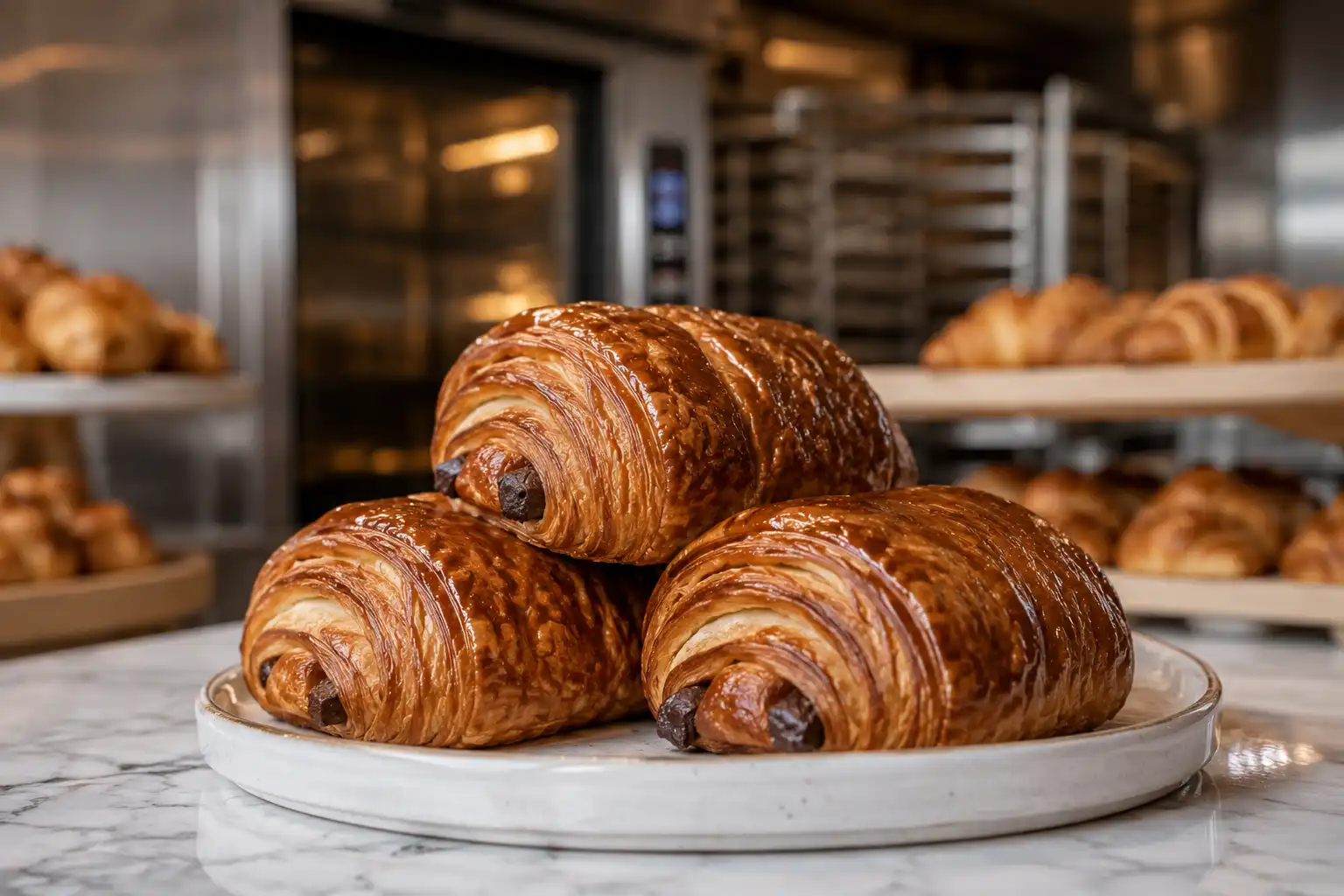 Hasil produksi Chocolate croissant order pastry Chassimo