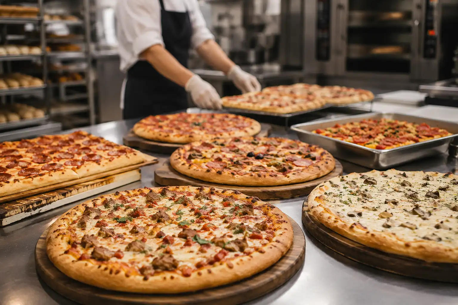 Hasil produksi pizza supplier kue Chassimo