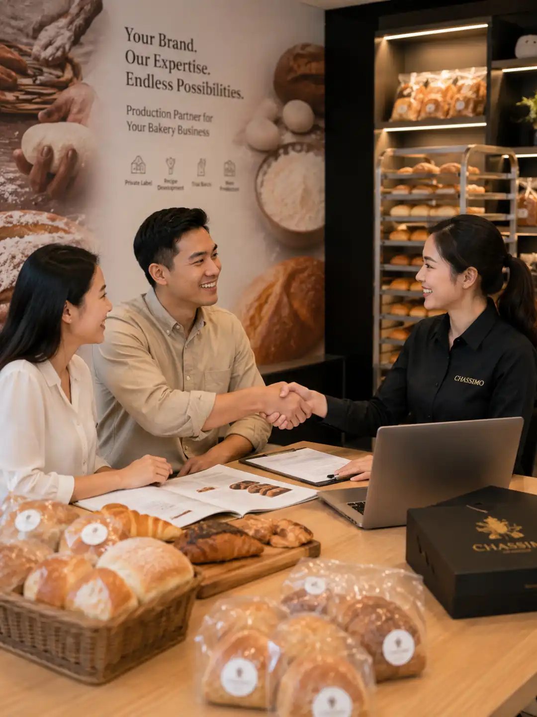 Proses kemitraan bersama grosir roti Chassimo