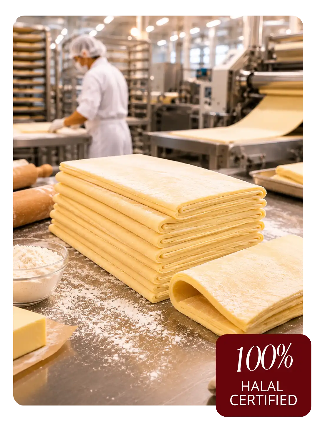 Proses produksi lembaran pastry premium Chassimo