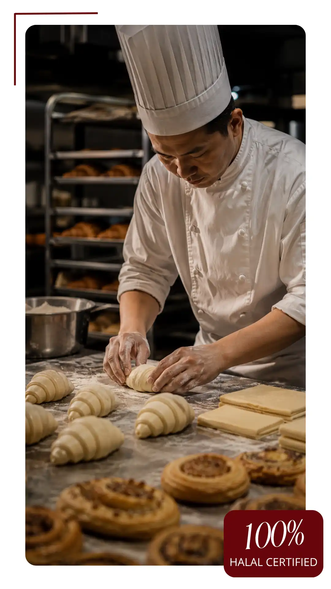 Proses produksi pastry ready to bake Chassimo